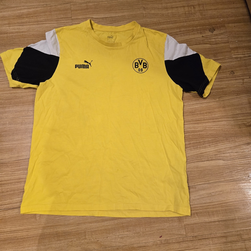 Puma BVB 09 Borussia Dortmund Yellow T-Shirt with Black and White Size L - Picture 2 of 9